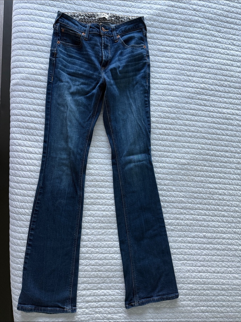 Ariat Dark Blue High Rise Boot Jeans Denim 27 LONG